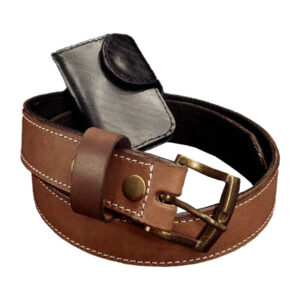 38mm Tactical Lite Leather Belt & Leather Bi-Fold Vertical Closed Wallet Combo