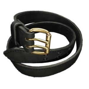 50mm Double Layer 2 Prong Leather Belt
