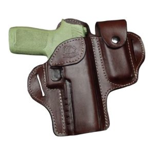 Leather Pistol Holster Outside Waistband & Multi Tool with Flap