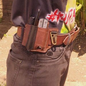 Leather Everyday Carrier with Black HK Hook Standard Size