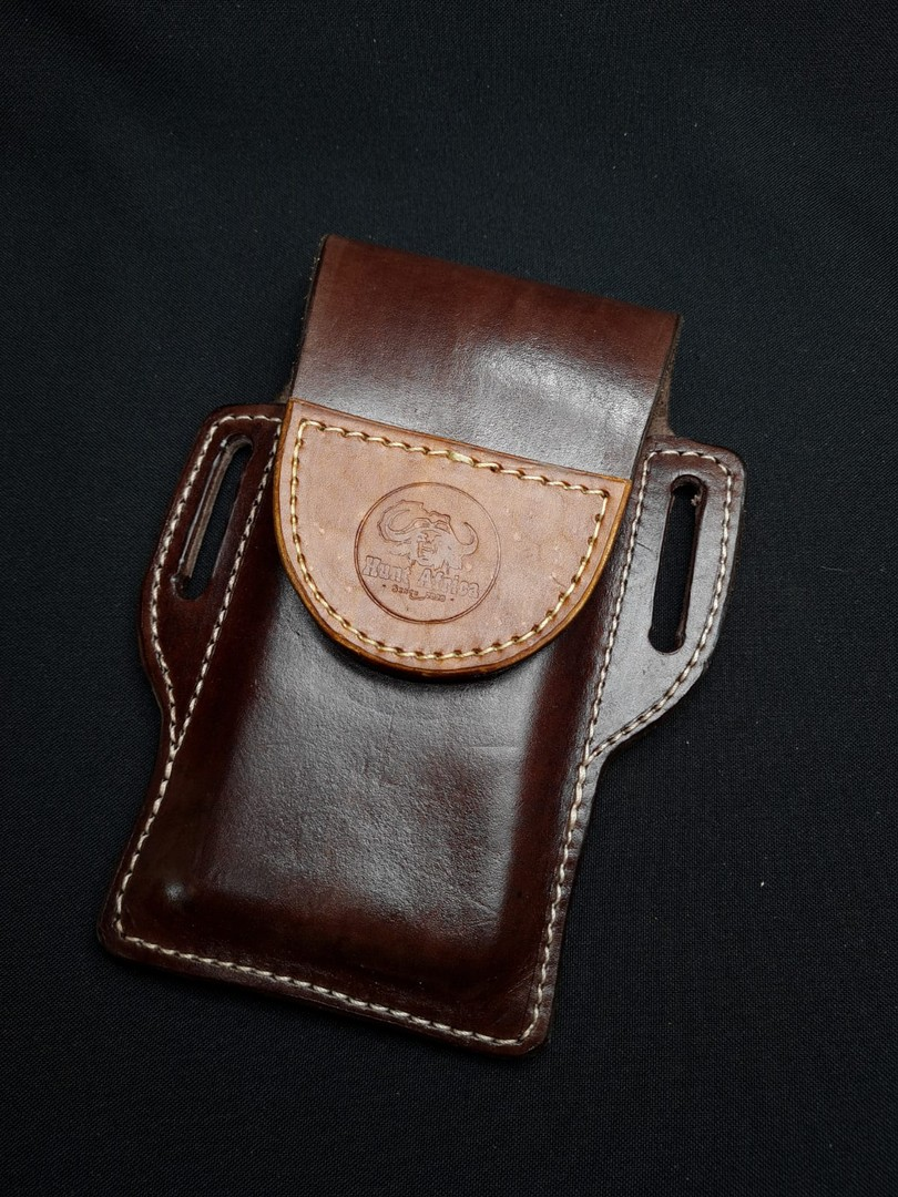 Leather Cell Phone Vertical Pouch Large