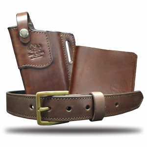 38 mm Tactical Lite Leather Belt, Men’s Bi‑Fold Leather Wallet & Vertical Cellphone Pouch