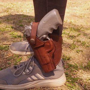 Leather Pistol Holster Ankle Fit with Buckle
