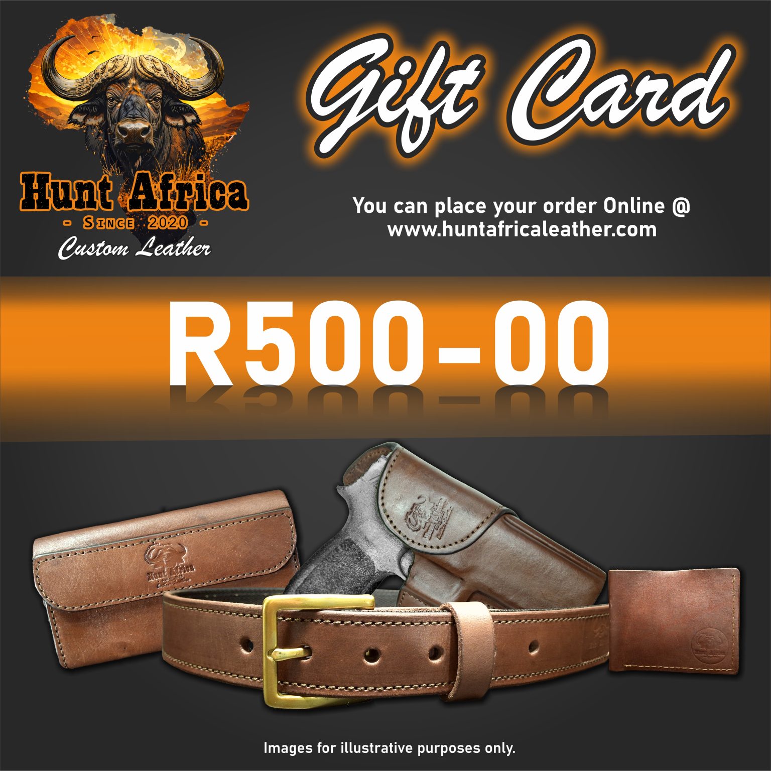 R500 Gift Voucher - Hunt Africa Leather