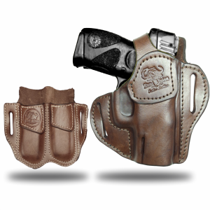 Pancake & Strap Leather Holster & Double Mag Pouch